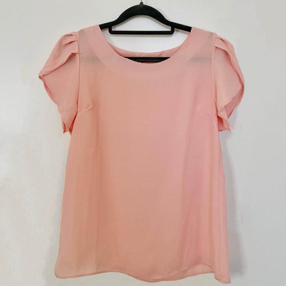 Short Sleeve Blouse with Shoulder Detail